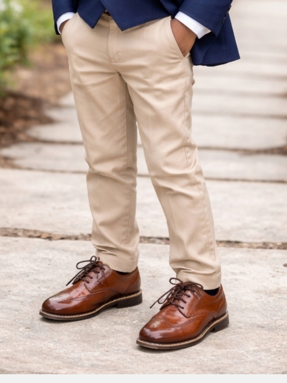 Stacy Adams Tan Brown Leather Wingtip Lace-up Oxfords
